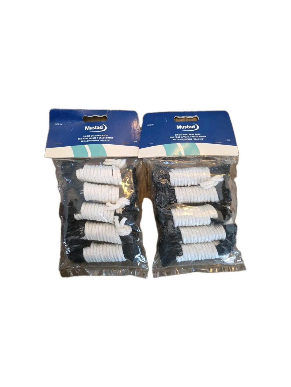 Chum Bag Fishing Bait White Black Synthetic 5 Pack Lot Of 2 Pk Mustad